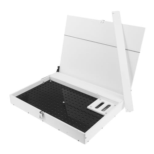 TEHAUX Model Tool Regal Desktop-Modell Kleiderbügel zum Aufhängen rundes Zubehör Modellbau Werkzeugkasten ModellWerkzug Organizer Modellbausatz-Organizer Modell-Farbregal PVC Weiß von TEHAUX