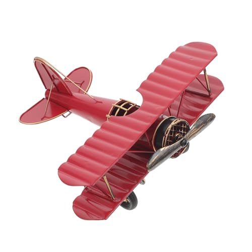 TEHAUX Vintage Metall Doppel Flugzeugmodell Robuste Eisen Dekoration für Zuhause Büro Bar Retro Airplane Miniatur als Stilvolles Home Decor und Fotorequisite Rote Farbgebung TEHAUX Vintage Metall Doppel Flugzeugmodell Robuste Eisen Dekoration für Zuhause Büro Bar Retro Airplane Miniatur als Stilvolles Home Decor und Fotorequisite Rote Farbgebung von TEHAUX