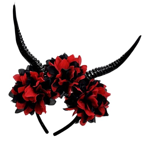 TEMOOUES Bequemer Antelopen-Horn-Kopfschmuck aus Kunstharz, modische Kopfbedeckung mit floralem Akzent für Cosplay, Event, bequemer Halloween-Kopfschmuck TEMOOUES Bequemer Antelopen-Horn-Kopfschmuck aus Kunstharz, modische Kopfbedeckung mit floralem Akzent für Cosplay, Event, bequemer Halloween-Kopfschmuck von TEMOOUES