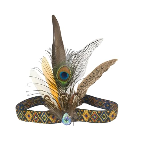 TEMOOUES Ethnischer gefiederter Kopfschmuck, handgefertigte Requisiten für Damen, Herren, Tänzer und Party-Enthusiasten, leichte und bequeme Kopfbedeckung, handgefertigter Tribal-Kopfschmuck TEMOOUES Ethnischer gefiederter Kopfschmuck, handgefertigte Requisiten für Damen, Herren, Tänzer und Party-Enthusiasten, leichte und bequeme Kopfbedeckung, handgefertigter Tribal-Kopfschmuck von TEMOOUES