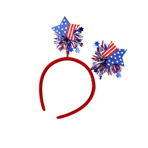 TEMOOUES Haarschmuck mit Unabhängigkeitstags-Motiv, 4. Juli, modisches Haarschmuck, Kostüm, Kopfschmuck für festliche Veranstaltungen, patriotisches Kostümzubehör TEMOOUES Haarschmuck mit Unabhängigkeitstags-Motiv, 4. Juli, modisches Haarschmuck, Kostüm, Kopfschmuck für festliche Veranstaltungen, patriotisches Kostümzubehör von TEMOOUES