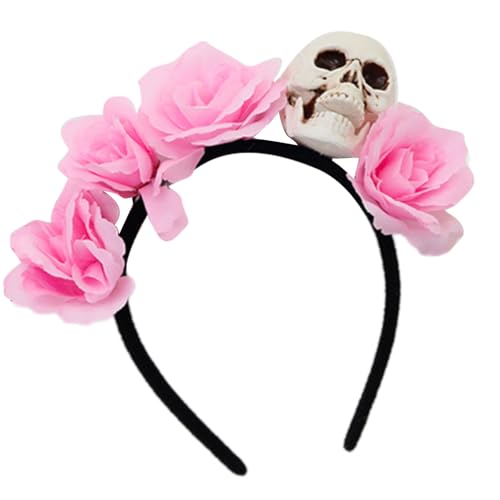 TEMOOUES Halloween-Haarreif mit Totenkopf-Motiv, mit Kostüm-Haarschmuck, modisches Haarband für Kostümpartys und Veranstaltungen, Totenkopf-Blume, Kopfschmuck TEMOOUES Halloween-Haarreif mit Totenkopf-Motiv, mit Kostüm-Haarschmuck, modisches Haarband für Kostümpartys und Veranstaltungen, Totenkopf-Blume, Kopfschmuck von TEMOOUES