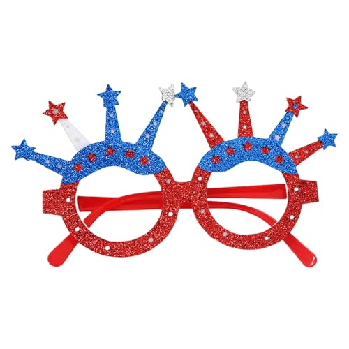 TEMOOUES Unabhängigkeitstag-Flagge, Drucke, Brille, rot, blau und weiß, für 4. Juli, Party-Dekoration, patriotisches Foto TEMOOUES Unabhängigkeitstag-Flagge, Drucke, Brille, rot, blau und weiß, für 4. Juli, Party-Dekoration, patriotisches Foto von TEMOOUES