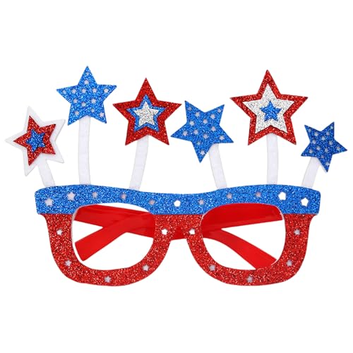 TEMOOUES Unabhängigkeitstag-Flagge, Drucke, Brille, rot, blau und weiß, für 4. Juli, Party-Dekoration, patriotisches Foto TEMOOUES Unabhängigkeitstag-Flagge, Drucke, Brille, rot, blau und weiß, für 4. Juli, Party-Dekoration, patriotisches Foto von TEMOOUES