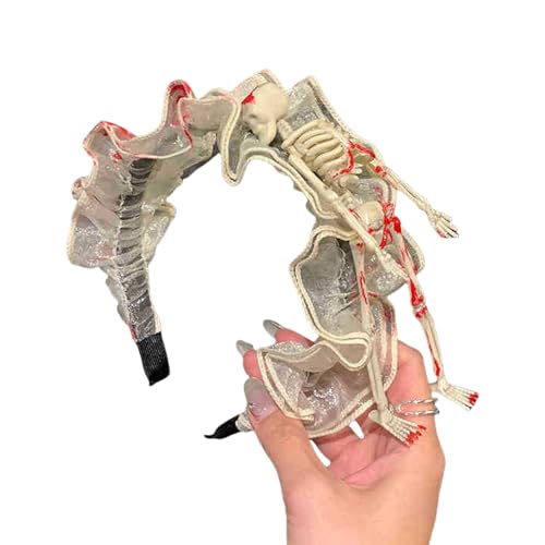 Totenkopf-Skelett-Stirnband, Cosplay-Kopfschmuck für Halloween-Partys und Themenveranstaltungen, bequeme Passform, mit praktischen Designs, Gothic-Haarband Totenkopf-Skelett-Stirnband, Cosplay-Kopfschmuck für Halloween-Partys und Themenveranstaltungen, bequeme Passform, mit praktischen Designs, Gothic-Haarband von TEMOOUES