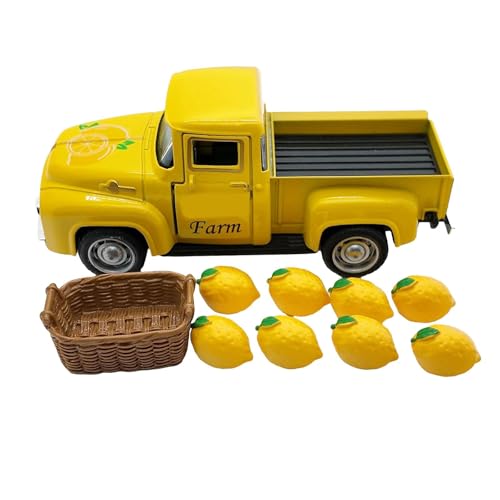 Vintage-LKW-Modell aus Legierung mit künstlichen Zitronen, abgestufte Tablett-Dekoration, Miniatur-Fahrzeug, Sammlerstück, Geschenk, Zitronen-Thema, Auto-Modell Vintage-LKW-Modell aus Legierung mit künstlichen Zitronen, abgestufte Tablett-Dekoration, Miniatur-Fahrzeug, Sammlerstück, Geschenk, Zitronen-Thema, Auto-Modell von TEMOOUES