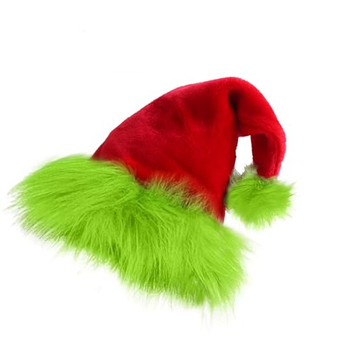 Weihnachtsmütze mit pelzigem strukturiertem Rand, weicher Stoff, Weihnachtsmannmütze, Kostümzubehör für Erwachsene, Kinder, Urlaub, Party, Partyzubehör Weihnachtsmütze mit pelzigem strukturiertem Rand, weicher Stoff, Weihnachtsmannmütze, Kostümzubehör für Erwachsene, Kinder, Urlaub, Party, Partyzubehör von TEMOOUES