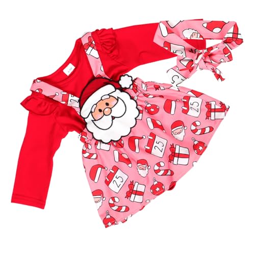 TEMPNAP 1 Set Baby Mädchen Herbst Weihnachten Kleidung Neugeborenes Mädchen Kleid 6-9 Monate Baby Mädchen Kostüm Hosenträger Rock Baby Mädchen Winter Weihnachten Kleidung Neugeborenen von TEMPNAP