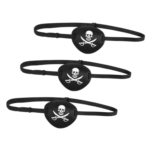 TEMPNAP 3 Stück Teiliges Piraten Augenklappen mit Motiv Verstellbarem Elastischem Band Weiche Leichte Augenbinde für Erwachsene Komfortabel Tragbar für Halloween und Piratenpartys TEMPNAP 3 Stück Teiliges Piraten Augenklappen mit Motiv Verstellbarem Elastischem Band Weiche Leichte Augenbinde für Erwachsene Komfortabel Tragbar für Halloween und Piratenpartys von TEMPNAP