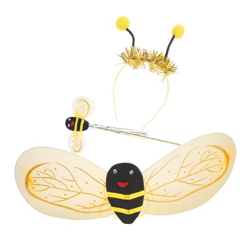 TEMPNAP Bienenkostüm Set mit Flügeln Zauberstab und Goldenem Haarreif Bequemes Baumwollmaterial Hautfreundlich für Mädchen Karneval Halloween Party Verkleidung TEMPNAP Bienenkostüm Set mit Flügeln Zauberstab und Goldenem Haarreif Bequemes Baumwollmaterial Hautfreundlich für Mädchen Karneval Halloween Party Verkleidung von TEMPNAP