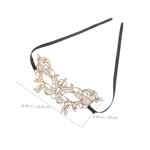 TEMPNAP Venezianische Damen Augenmaske aus Goldener Spitze Schmetterling Design Verstellbar für Maskenball Fasching Karneval Kostümparty und Cosplay TEMPNAP Venezianische Damen Augenmaske aus Goldener Spitze Schmetterling Design Verstellbar für Maskenball Fasching Karneval Kostümparty und Cosplay von TEMPNAP