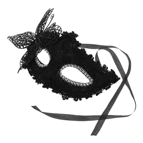 TEMPNAP Venezianische Halbgesichtsmaske Damen Leicht mit Elastischem Band Schwarze Maske für Kostümparty Karneval und Halloween Dekorative Maske mit Schmetterlingsmuster und Sicher für TEMPNAP Venezianische Halbgesichtsmaske Damen Leicht mit Elastischem Band Schwarze Maske für Kostümparty Karneval und Halloween Dekorative Maske mit Schmetterlingsmuster und Sicher für von TEMPNAP