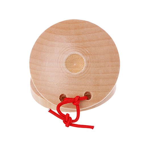 TENCOCO Holzkastagnetten Holzpercussion Flamenco Musikinstrument Kinderspielzeug Natürliche Holzfarbe von TENCOCO