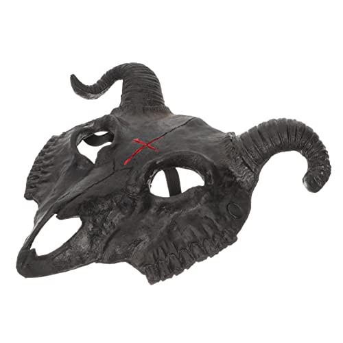 TENDYCOCO Halloween-maske Halloween-dämon Neuheit Halloween-kostüm Tierförmige Masken Cosplay-tiermasken Tiermaske Für Frauen Kostüm Für Kuh-maskerade Maske Für Halloween Wolfsmaske Pu Black von TENDYCOCO