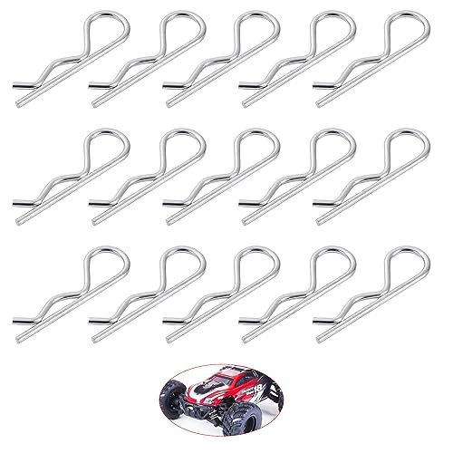 50 Stücke RC karosserieklammern,RC Karosserie Clips,Metall Karosserieclip Stifte,RC Karosserie Shell Clip,Edelstahl Entfernende Universal RC Karosserieclips Silber,für Kinder RC Cars Karosserieclips von TENGEE