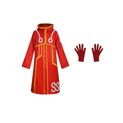 TENZHVXI Anime Cosplay Kostüm Kapuzenjacke Für Männer Anime Outfit Mit Hut Handschuhe Robe Umhang Halloween Anime Kostüm von TENZHVXI