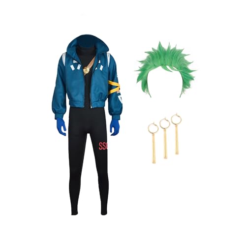 TENZHVXI Herren Anime Cosplay Kostüm Jumpsuit Jacke Mantel Anzug Halloween Outfit Anzug Full Set von TENZHVXI