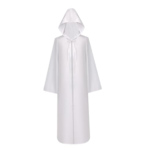 TENZHVXI Herren Mittelalterlicher Kapuzenmantel Renaissance Zauberer Robe Retro Mönchskutte Mit Kapuze Halloween Gothic Cape Kostüm von TENZHVXI