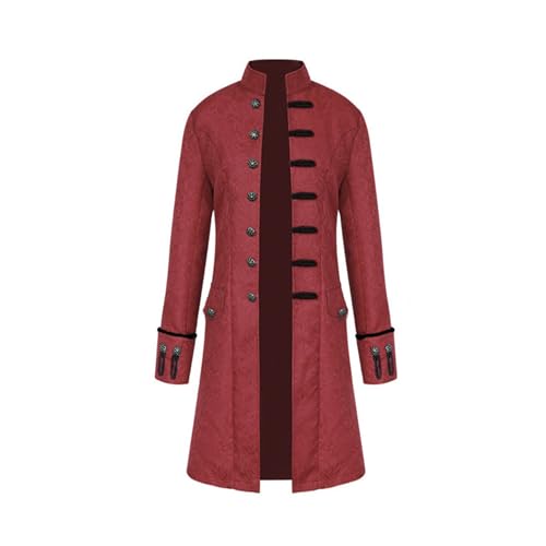 TENZHVXI Herren Renaissance Steampunk Frack Mittelalterlich Gotisch Viktorianisch Jacke Halloween Kostüme Kutte von TENZHVXI