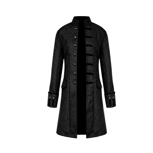 TENZHVXI Herren Renaissance Steampunk Frack Mittelalterlich Gotisch Viktorianisch Jacke Halloween Kostüme Kutte von TENZHVXI