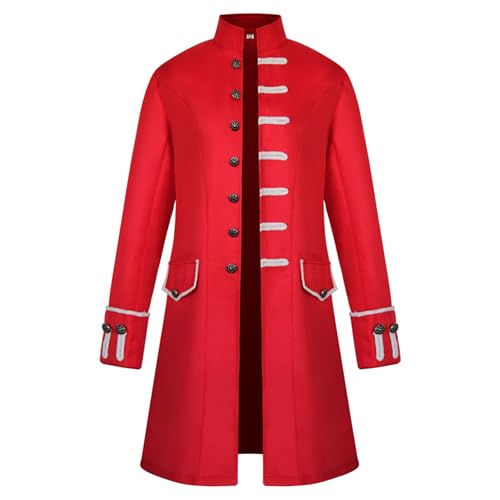 TENZHVXI Herren Renaissance Steampunk Frack Mittelalterlich Gotisch Viktorianisch Jacke Halloween Kostüme Kutte von TENZHVXI