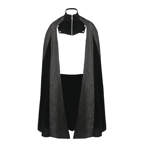 TENZHVXI Renaissance Gothic Cape Mittelalterlich Vintage Steampunk Umhang Halloween Party Cosplay Kostüm Robe Für Frauen Männer von TENZHVXI