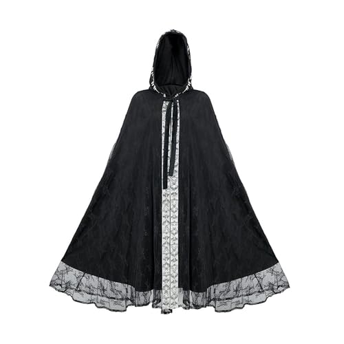 TENZHVXI Renaissance Gothic Cape Mittelalterlich Vintage Steampunk Umhang Halloween Party Cosplay Kostüm Robe Für Frauen Männer von TENZHVXI