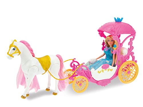 Teorema - Prinzessin in in Karosserie mit Pferdchen, das Nitriert und wirklich fährt, Melodien inklusive, Farbe Rosa, 66991 von Teorema Giocattoli