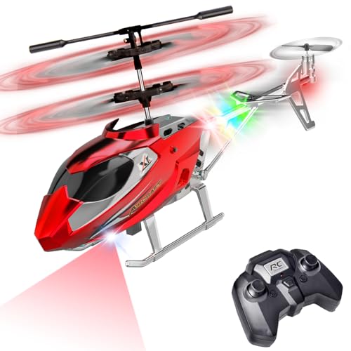 TERRAMUS RC Hubschrauber- 2.4G Ferngesteuerter Hubschrauber Indoor RC Helikopter Spielzeug mit LED-Licht & 3,5 Kanäle & Gyro Mini Helikopter Positioniert Höhe Flugzeug Geschenk Kinder Jungen von TERRAMUS