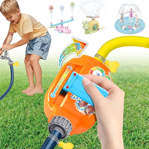 TERRAMUS Wasserventil für Sprinkler-Spielzeug, einstellbarer Wasserdurchfluss-Druck-Kontrollspielzeug, neue kreative Möglichkeiten zum Spielen, Kinder-Wasserspritzpad & Sprinkler-Zubehör mit 2 m von TERRAMUS