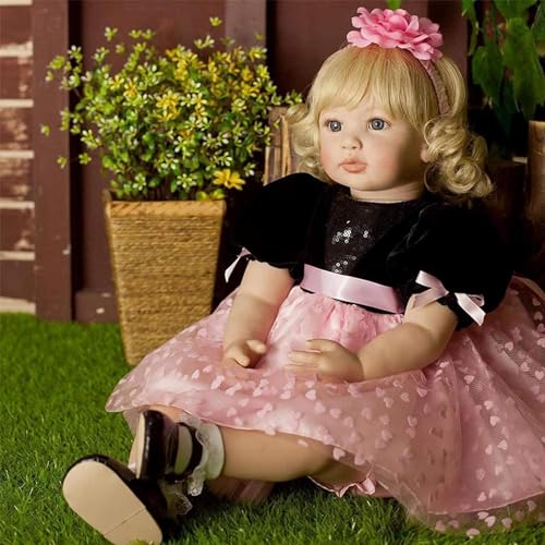 TERTYRES Lebensecht Reborn Puppen 24 Inch 60 cm Handmade Soft Vinyl Silicone Reborn Baby Mädchen Junge Toy Gifts Realistic Reborn Baby von TERTYRES