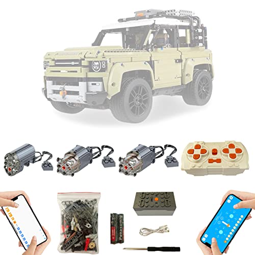 Für Lego 42110 Super Motor und Fernbedienung Upgrade Kit, APP 4-Modi-Steuerung, Upgrade Zubehör Kompatibel mit Lego 42110 Technic Land Rover Defender(Nicht Enthalten Lego Modell) von TETK