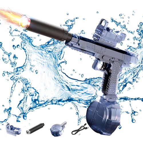 Ultimate Battle Blaster Elektrische Wasserpistole with Interactive Beleuchtung, Große Reichweite Automatische Wasserpistole für Erwachsene und Kinder, Sommer Spielzeug Water Gun für Pool (Blau) von TETSMG