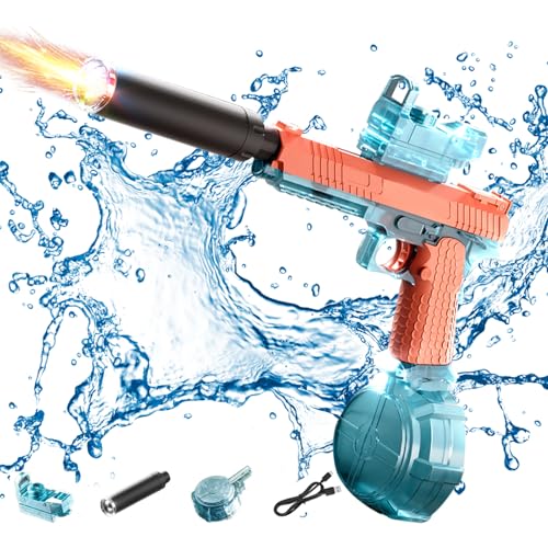 Ultimate Battle Blaster Elektrische Wasserpistole with Interactive Beleuchtung, Große Reichweite Automatische Wasserpistole für Erwachsene und Kinder, Sommer Spielzeug Water Gun für Pool (Grün) von TETSMG