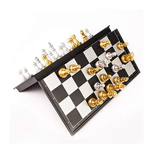 Brettspiele Großes Schachspiel für unterwegs Go-Spielset Tragbares Plastikschach mit Schachbrett Internationale Schachfiguren/a von TEWTX7