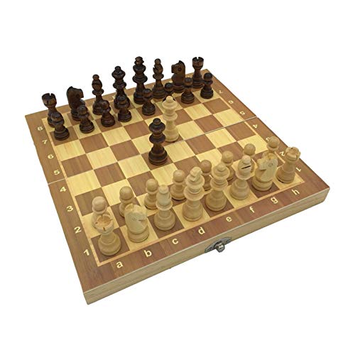 Faltbares Schachspiel, Brettgröße 23,7 cm x 23,7 cm, Königin-Brettspiele für Kinder für unterwegs, tragbare Internationale Schachfiguren von TEWTX7