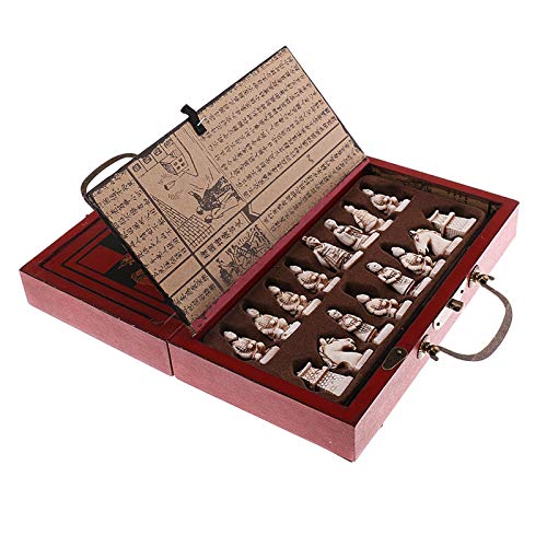 Hölzernes chinesisches Schachfiguren-Set, Brettspiel, Familien-Chinesisches Schach, Eltern-Kind-Geschenk, Klappschachspiel-Set, Internationale Schachfiguren von TEWTX7