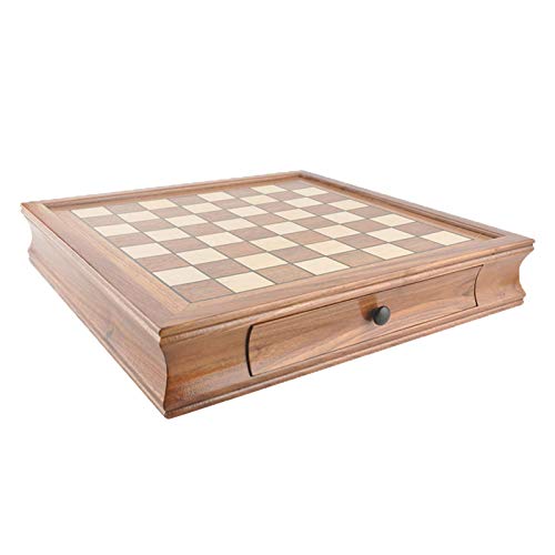 Hölzernes internationales Schachspiel Hölzernes Schach Familienbrettspiele Damespiel Schach Tragbares Aufbewahrungsbrett Kinder Internationale Schachfiguren / 32 * 32 cm Walnuss von TEWTX7