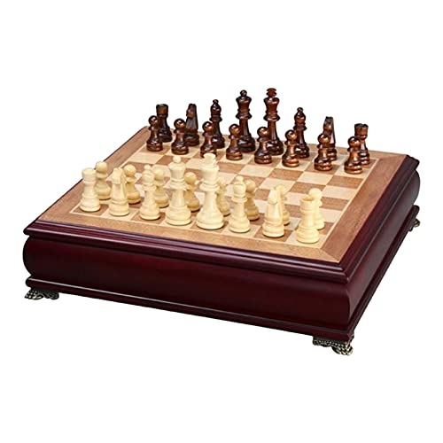 Internationales Schach, großes handgefertigtes Schachspiel aus Holz, Sammlung von Brettspielen, Schachbrettbox, Internationale Schachfiguren von TEWTX7