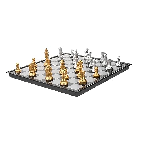Internationales Schach, magnetisches Reiseschachspiel, faltbares Schachbrettspiel, internationales Standardschachspiel, lehrreich für Jungen und Mädchen, Schachgeschenke von TEWTX7