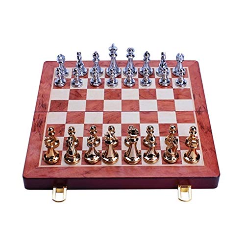 Internationales Schach Schachfiguren aus Zinklegierung Brettschachspiel Outdoor Freizeit Unterhaltung Goldenes Schachbrettspielset Internationale Schachfiguren/Bronze von TEWTX7