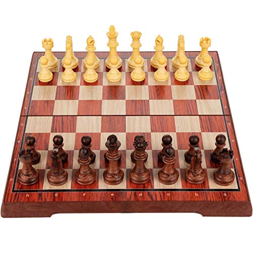 Professionelles Schachspiel, Schachbrett, tragbares Reiseschachbrett mit Schachfiguren und Aufbewahrungsbox, Familiengeburtstagsgeschenk/Schachspiel L von TEWTX7