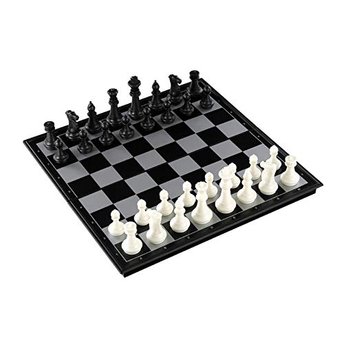 Schach-Dame-Set, faltbares Brettspiel, 3-in-1, Straßen-Internationales Schach, Klappschach, tragbares Brettspiel, Internationale Schachfiguren von TEWTX7