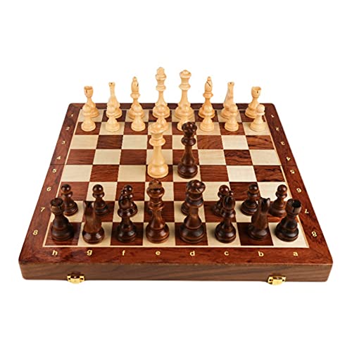 Schach Großes Holzschachspiel Faltbares traditionelles Schach Handarbeit Massivholzfiguren Schachbrett Kindergeschenk Brettspiel Internationale Schachfiguren von TEWTX7