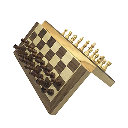 Schach Schachspiel aus Holz, Schachbrett aus Holz, Figuren aus Massivholz, Klappschachbrett, High-End-Puzzle-Schachspiel, Internationale Schachfiguren/groß von TEWTX7