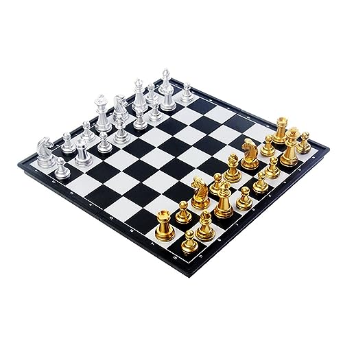 Schach Tragbares, faltbares Schachspiel zur Interaktion, wasserdichtes Schachspiel mit handgefertigtem Schach für Kinder und Erwachsene von TEWTX7