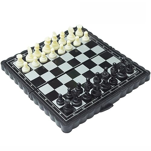 Schach Tragbares Klappschach, Mini-Reiseschachspiele zur Dekoration, Aufklärungsschachspiel für 2 Spieler von TEWTX7