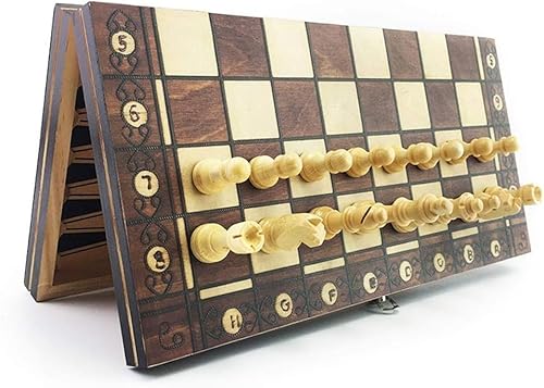 Schachbrett-Set, Magnetisches Schachspiel, Brettspiele, Schachspiel, Schachspiel für Erwachsene, 3-in-1-Schachspiel, Antikes Schach, Reiseschachspiel, Holzschachfigur, Schachbrett, Gelegenheitsspiel von TEWTX7