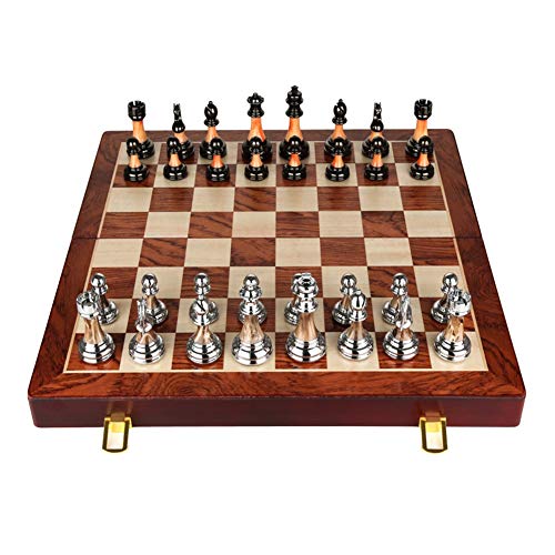 Schachbrett-Set, Magnetisches Schachspiel, Brettspiele, Standard-Schach-Geschenkbox-Set, Faltbrett-Schachspiel, Retro-Schach, Anfänger, Internationales Schach, Geschenke für Schachliebhaber/Anfänger von TEWTX7
