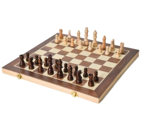 Schachbrett-Set, Schachspiel, Schachset, magnetisches Schachset aus Holz, Faltbare Schachbrett-Sammlung mit Innenaufbewahrung, tragbares Schachset, Schachbretter von TEWTX7